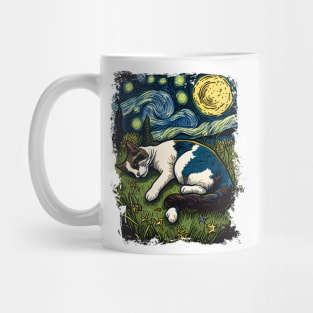 Starry Night Cat Funny graphic - Love Cats Mug